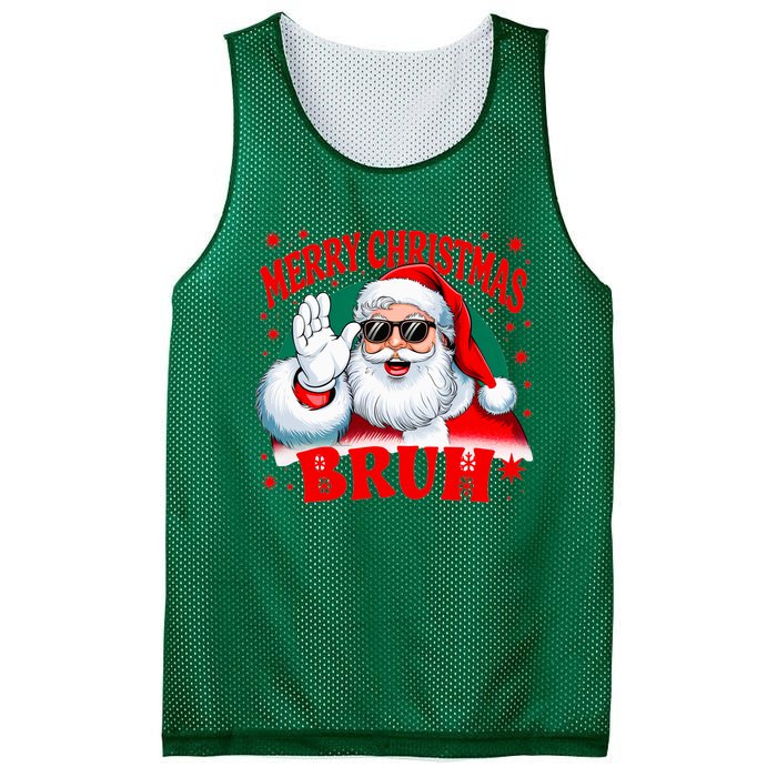 Merry Christmas Bruh Santa Claus Funny Mesh Reversible Basketball Jersey Tank