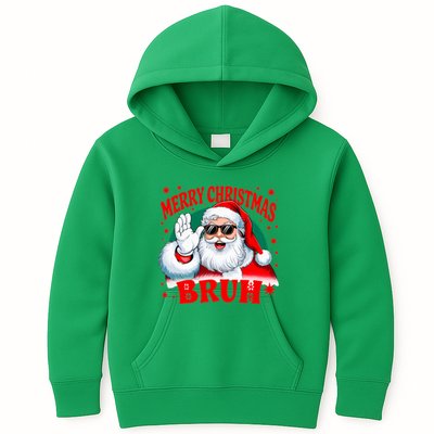 Merry Christmas Bruh Santa Claus Funny Kids Hoodie