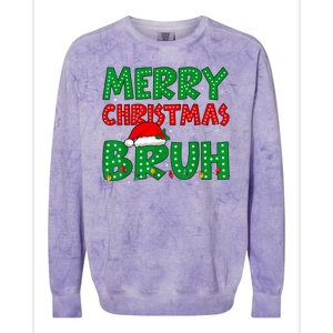 Merry Christmas Bruh Meme Funny Holiday Colorblast Crewneck Sweatshirt