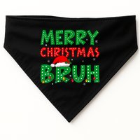 Merry Christmas Bruh Meme Funny Holiday USA-Made Doggie Bandana