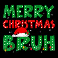 Merry Christmas Bruh Meme Funny Holiday USA-Made Doggie Bandana