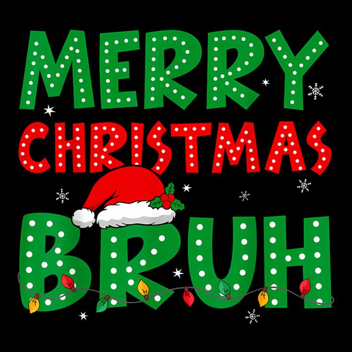Merry Christmas Bruh Meme Funny Holiday USA-Made Doggie Bandana