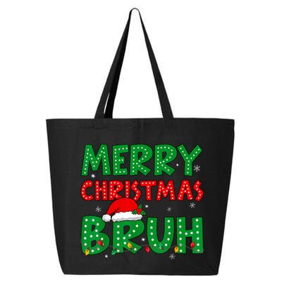 Merry Christmas Bruh Meme Funny Holiday 25L Jumbo Tote