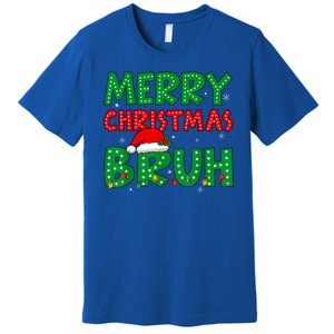 Merry Christmas Bruh Meme Funny Holiday Premium T-Shirt