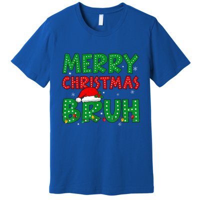 Merry Christmas Bruh Meme Funny Holiday Premium T-Shirt