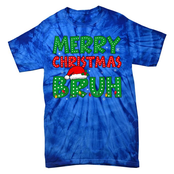 Merry Christmas Bruh Meme Funny Holiday Tie-Dye T-Shirt