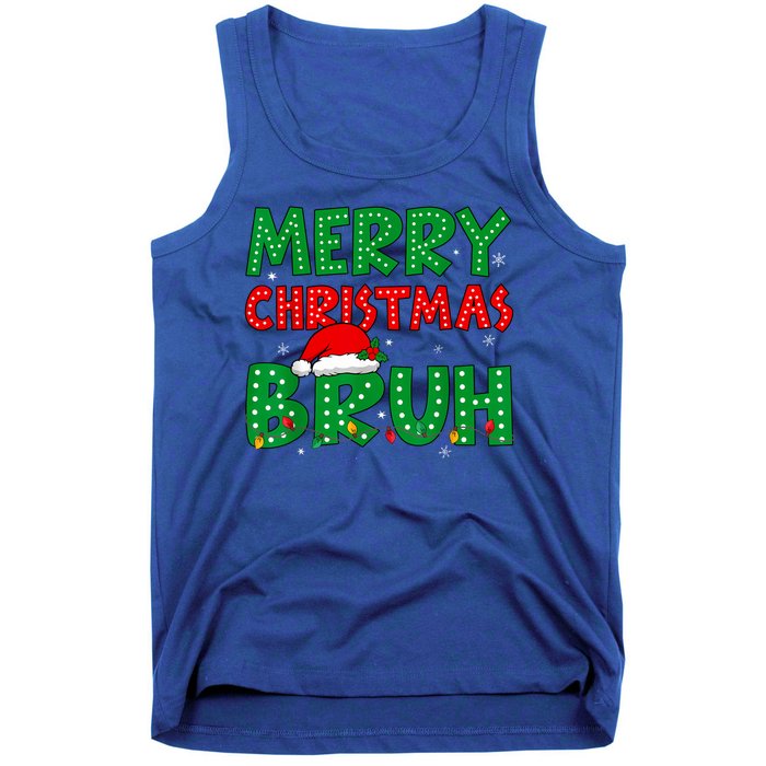 Merry Christmas Bruh Meme Funny Holiday Tank Top