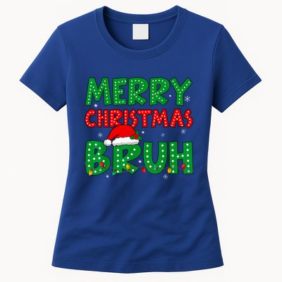 Merry Christmas Bruh Meme Funny Holiday Womens T-Shirt