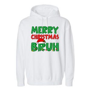 Merry Christmas Bruh Meme Funny Holiday Garment-Dyed Fleece Hoodie