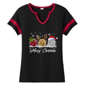 Merry Christmas Basketball Ball Costume Basketball Xmas Gift Ladies Halftime Notch Neck Tee