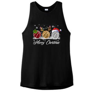 Merry Christmas Basketball Ball Costume Basketball Xmas Gift Ladies PosiCharge Tri-Blend Wicking Tank