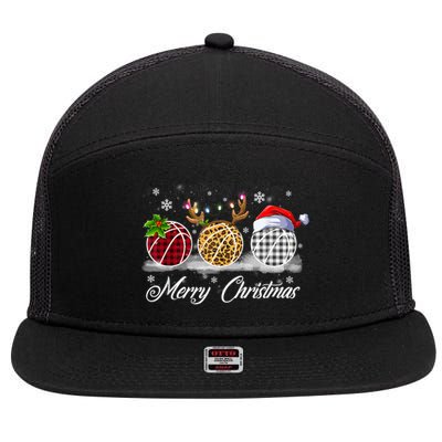 Merry Christmas Basketball Ball Costume Basketball Xmas Gift 7 Panel Mesh Trucker Snapback Hat