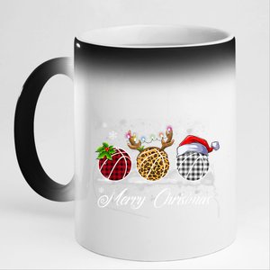 Merry Christmas Basketball Ball Costume Basketball Xmas Gift 11oz Black Color Changing Mug