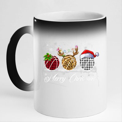 Merry Christmas Basketball Ball Costume Basketball Xmas Gift 11oz Black Color Changing Mug