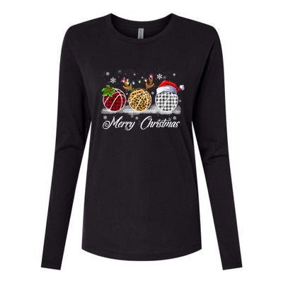 Merry Christmas Basketball Ball Costume Basketball Xmas Gift Womens Cotton Relaxed Long Sleeve T-Shirt