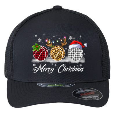 Merry Christmas Basketball Ball Costume Basketball Xmas Gift Flexfit Unipanel Trucker Cap