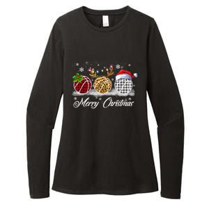 Merry Christmas Basketball Ball Costume Basketball Xmas Gift Womens CVC Long Sleeve Shirt