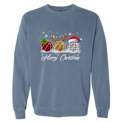 Merry Christmas Basketball Ball Costume Basketball Xmas Gift Garment-Dyed Sweatshirt