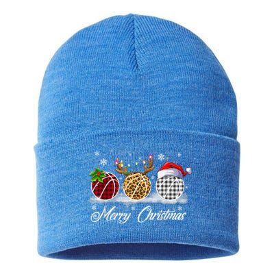 Merry Christmas Basketball Ball Costume Basketball Xmas Gift Sustainable Knit Beanie