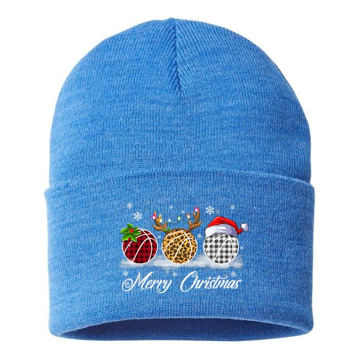 Merry Christmas Basketball Ball Costume Basketball Xmas Gift Sustainable Knit Beanie