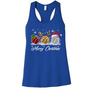 Merry Christmas Basketball Ball Costume Basketball Xmas Gift Women's Racerback Tank