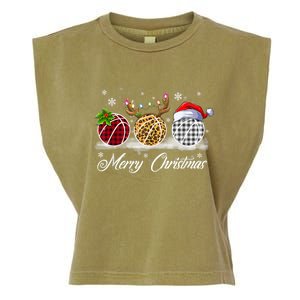 Merry Christmas Basketball Ball Costume Basketball Xmas Gift Garment-Dyed Women's Muscle Tee