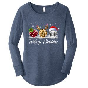 Merry Christmas Basketball Ball Costume Basketball Xmas Gift Women's Perfect Tri Tunic Long Sleeve Shirt