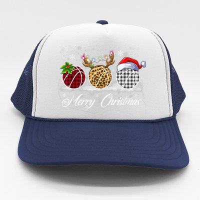 Merry Christmas Basketball Ball Costume Basketball Xmas Gift Trucker Hat