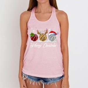 Merry Christmas Basketball Ball Costume Basketball Xmas Gift Women's Knotted Racerback Tank