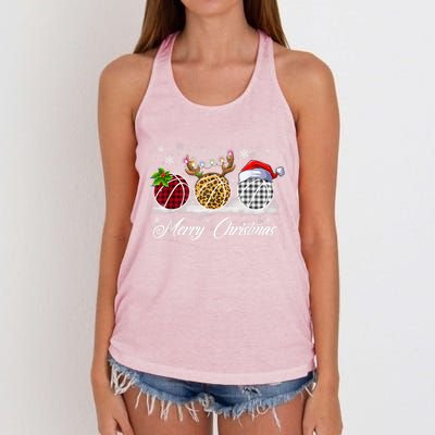 Merry Christmas Basketball Ball Costume Basketball Xmas Gift Women's Knotted Racerback Tank