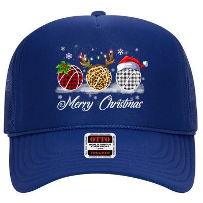 Merry Christmas Basketball Ball Costume Basketball Xmas Gift High Crown Mesh Back Trucker Hat