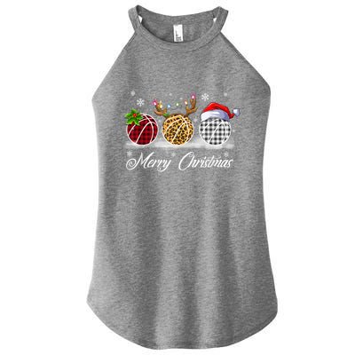 Merry Christmas Basketball Ball Costume Basketball Xmas Gift Women's Perfect Tri Rocker Tank