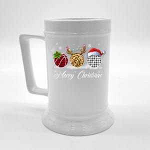 Merry Christmas Basketball Ball Costume Basketball Xmas Gift Beer Stein