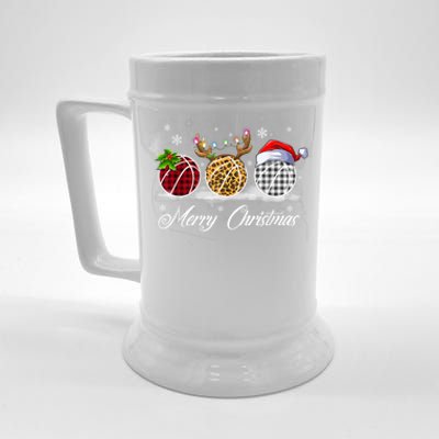 Merry Christmas Basketball Ball Costume Basketball Xmas Gift Beer Stein