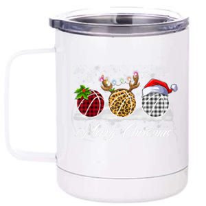 Merry Christmas Basketball Ball Costume Basketball Xmas Gift 12 oz Stainless Steel Tumbler Cup