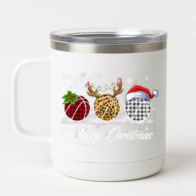 Merry Christmas Basketball Ball Costume Basketball Xmas Gift 12 oz Stainless Steel Tumbler Cup