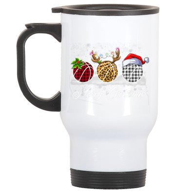 Merry Christmas Basketball Ball Costume Basketball Xmas Gift Stainless Steel Travel Mug