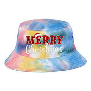 Merry Christmas Buffalo Plaid Red Santa Hat Xmas Pajamas Tie Dye Newport Bucket Hat