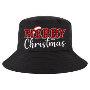 Merry Christmas Buffalo Plaid Red Santa Hat Xmas Pajamas Cool Comfort Performance Bucket Hat