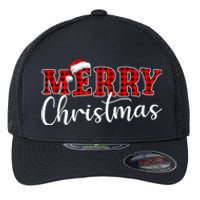 Merry Christmas Buffalo Plaid Red Santa Hat Xmas Pajamas Flexfit Unipanel Trucker Cap