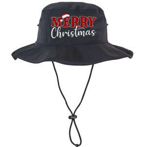 Merry Christmas Buffalo Plaid Red Santa Hat Xmas Pajamas Legacy Cool Fit Booney Bucket Hat