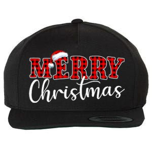 Merry Christmas Buffalo Plaid Red Santa Hat Xmas Pajamas Wool Snapback Cap