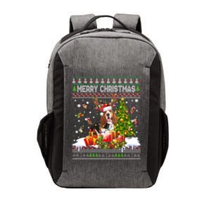 Merry Christmas Basset Hound Santa Xmas Lights Ugly Pajama Great Gift Vector Backpack