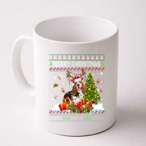 Merry Christmas Basset Hound Santa Xmas Lights Ugly Pajama Great Gift Coffee Mug