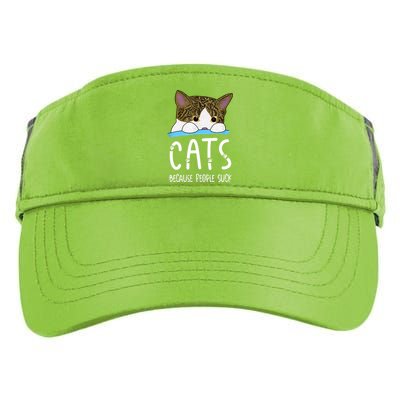 Meme Cats Because People Suck Shirt Memes Cat Lover Funny Tee Adult Drive Performance Visor