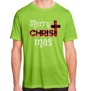 Merry Christmas Buffalo Plaid Adult ChromaSoft Performance T-Shirt