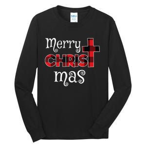 Merry Christmas Buffalo Plaid Tall Long Sleeve T-Shirt