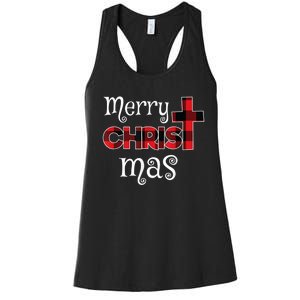 Merry Christmas Buffalo Plaid Women's Racerback Tank