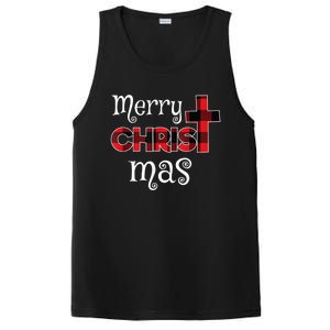 Merry Christmas Buffalo Plaid PosiCharge Competitor Tank