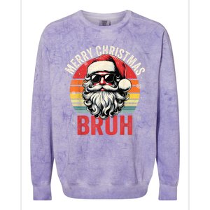 Merry Christmas Bruh Funny Santa Claus Groovy Colorblast Crewneck Sweatshirt